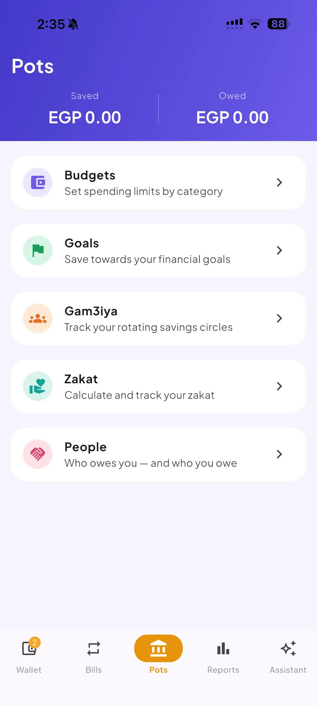 Pots, gam3iya and zakat