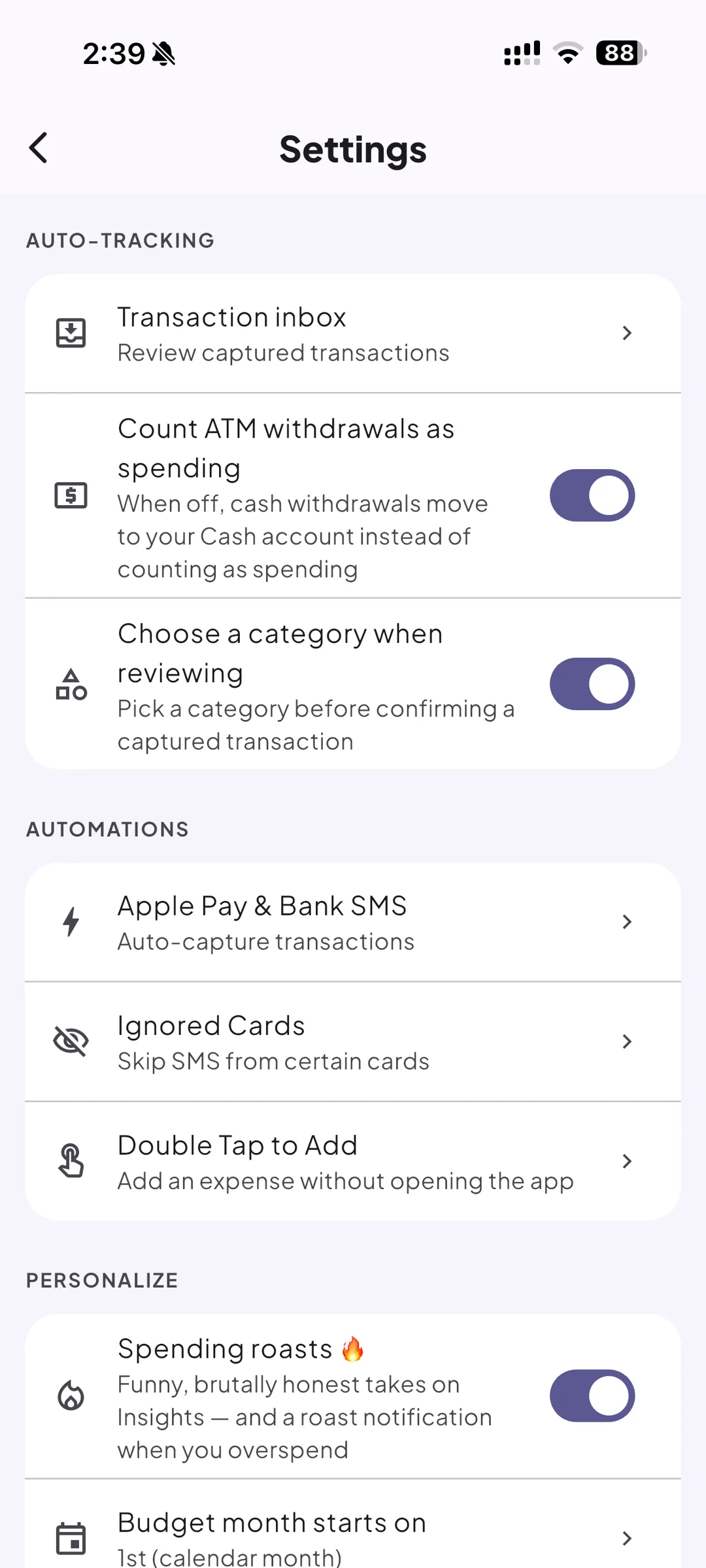 Automatic bank SMS capture